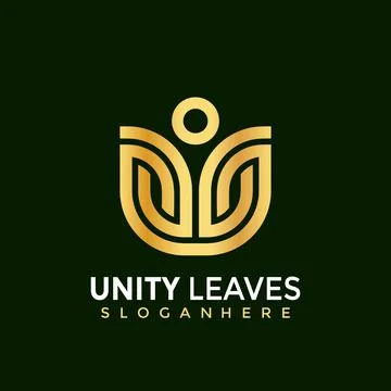 Unity Leaf logo, Human People Grup creative modern logos Design Vector イラスト素材