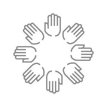 Unity line icon. Cooperate, teamwork, support symbol Stock Illustration