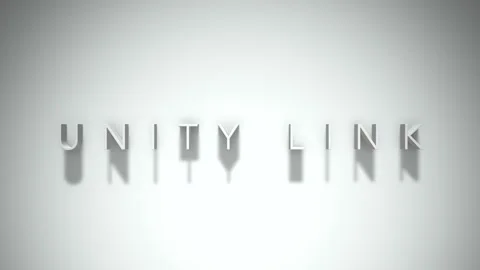 Unity link 3D title animation with shadows on a white background Stock Footage 297014177