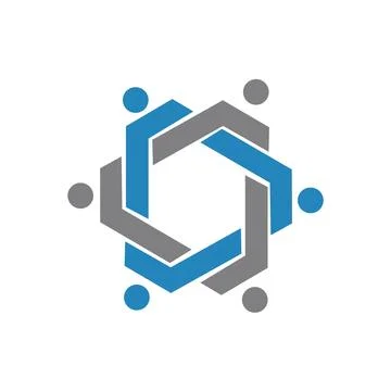 Unity logo abstract, logo People and community, Logo for Teams or Groups Stock Illustration