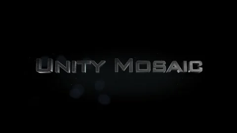 Unity Mosaic title metal text on black alpha channel background Stock Footage 295903806