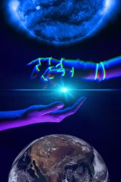 Unity of natural and technical worlds. Elements of this image furnished by NASA. Foto stock