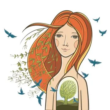 Unity with nature Stock Illustration