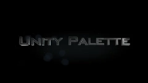 Unity Palette title metal text on black alpha channel background Stock Footage 295903761