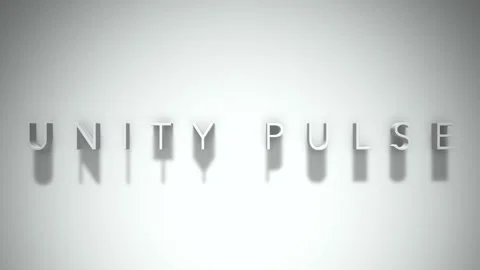 Unity Pulse 3D title animation with shadows on a white background Stock Footage 296002330