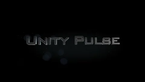 Unity Pulse title metal text on black alpha channel background Stock Footage 295903799