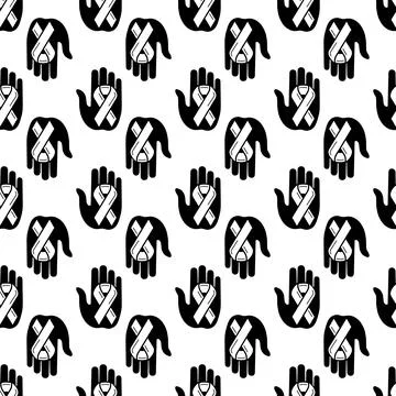 Unity ribbon in hand pattern seamless vector Stock Illustration