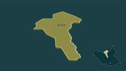 Unity, South Sudan, extruded and isolated. Pattern Stock Footage 167968100