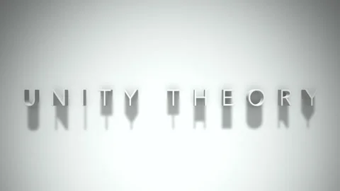 Unity theory 3D title animation with shadows on a white background Stock Footage 298000900