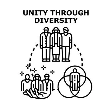 Unity through diversity concept representing diverse people Stock Illustration