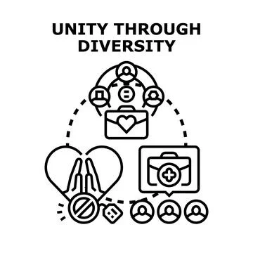 Unity through diversity concept vector illustration Stock Illustration