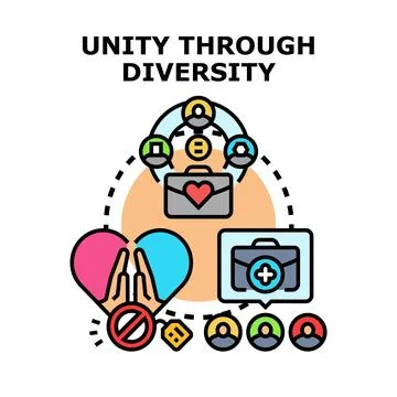 Unity through diversity concept vector illustration Stock Illustration