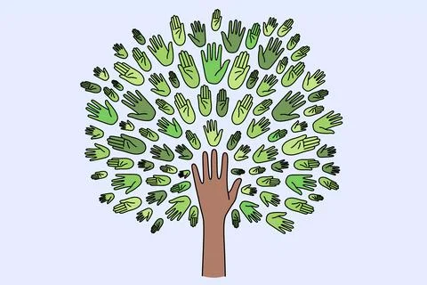 Unity, togetherness and ecology concept 库存插图
