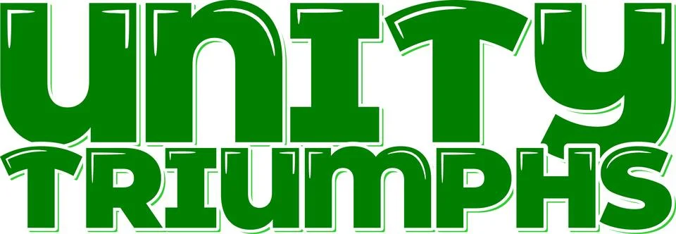 Unity Triumphs Lettering Vector Design Stock Illustration