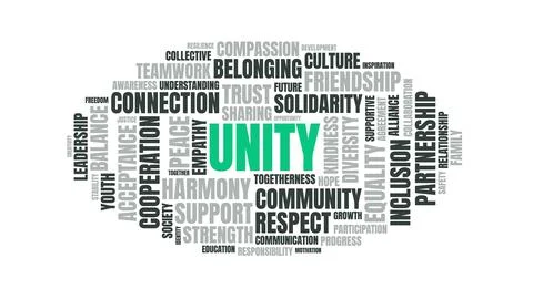 Unity Word Cloud Concept Vector Illustration with Related Social and Teamwo.. 스톡 일러스트