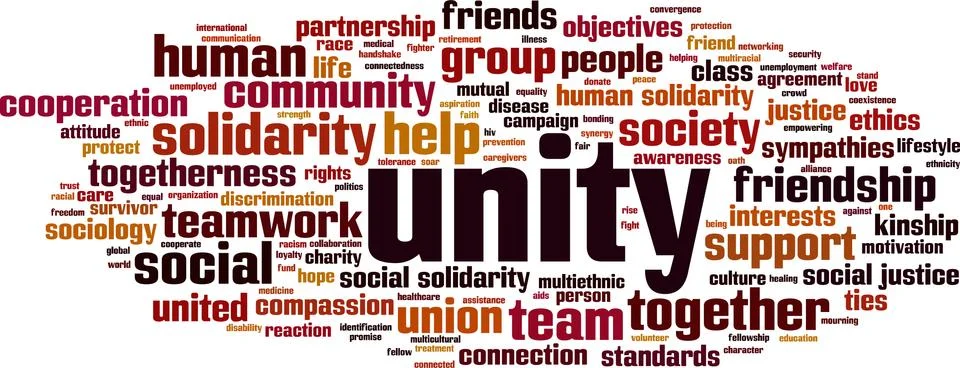 Unity word cloud Stock Illustration