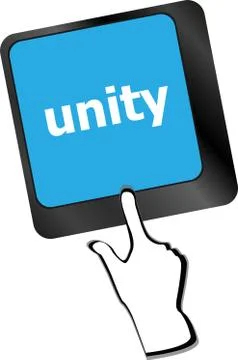Unity word on computer keyboard pc key 스톡 일러스트