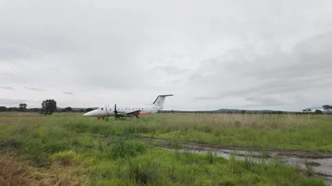Unity Zanzibar E120 Aircraft After The Crash Left At Kikoboga, Tanzania. - wide Stock Footage 305447140