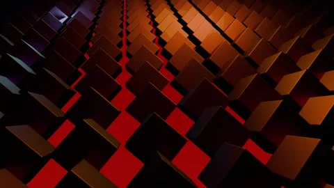 Universal Abstract 4K Red and Bronze Cube Motion Graphics Stock Footage 317662376