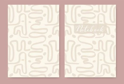 Universal abstract beige template for notebook cover Stock Illustration