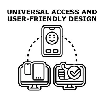 Universal access and user friendly digital design concept Stock Illustration