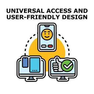 Universal access and user friendly digital design concept Stock Illustration