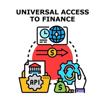Universal access to finance concept illustration Illustration