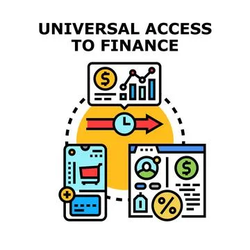 Universal access to finance concept vector illustration Stock Illustration