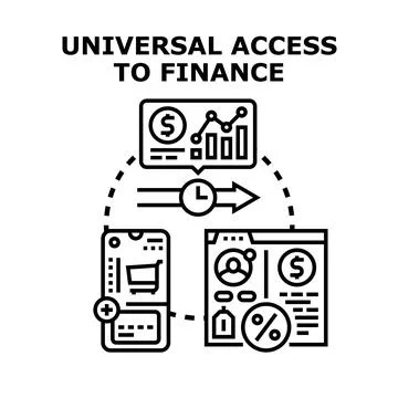 Universal access to finance concept vector illustration Stock Illustration