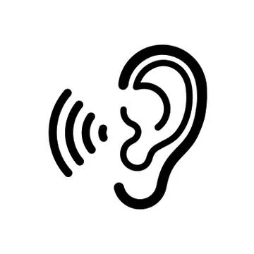 Universal access icon, hearing icon, accessibility Stock Illustration