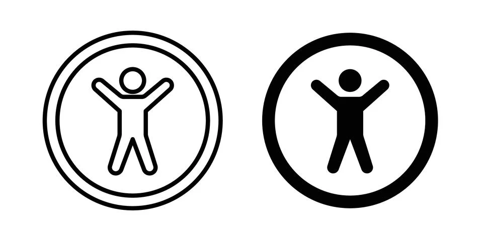 Universal access icon symbol. Flat and Stroke Vector illustration Stock Illustration