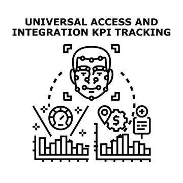 Universal access integration tracking key performance indicators Stock Illustration