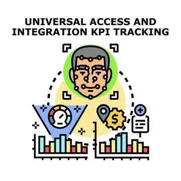 Universal access integration tracking key performance indicators Stock Illustration