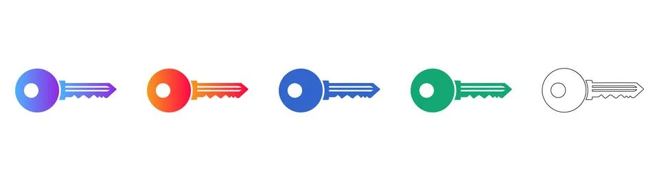 Universal Access Key Security Icons イラスト素材