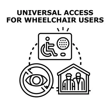 Universal access for people with disabilities concept vector Stock Illustration