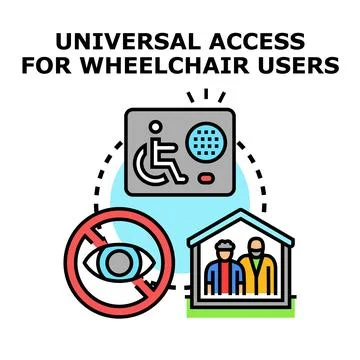 Universal access for people with disabilities concept vector Stock Illustration