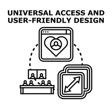 Universal access user friendly web design concept 스톡 일러스트