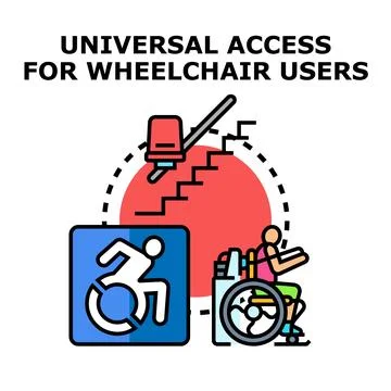 Universal access for wheelchair users vector illustration Ilustración de archivo