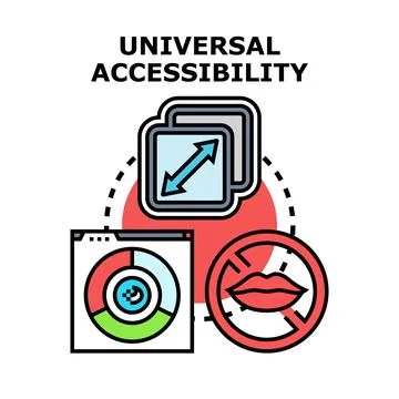 Universal accessibility concept for digital content and services Stock Illustration