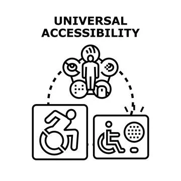 Universal accessibility concept integrating diverse needs for inclusion Stock Illustration