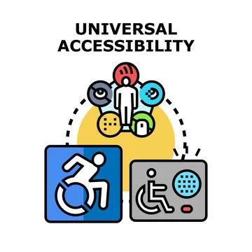 Universal accessibility concept integrating diverse needs for inclusion Stock Illustration