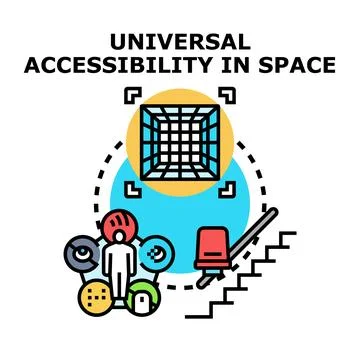 Universal accessibility designing futures in space Stock Illustration