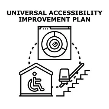 Universal accessibility improvement plan concept Stock Illustration