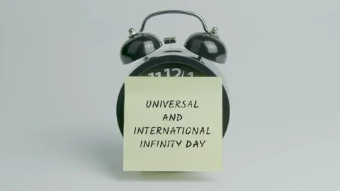 Universal and International Infinity Day Text or Word on Yellow Note Paper Stock Footage 299726551