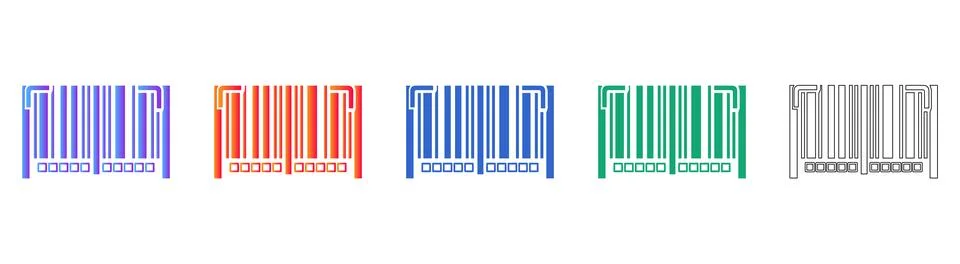 Universal Barcode Identification Label Icon Set Stock-Illustration