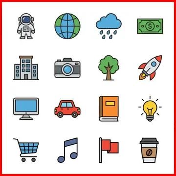 Universal Basic Icon Set for Web and Mobile Applications. Stock Illustration
