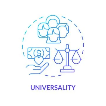 Universal basic income blue gradient concept icon Illustrazione stock