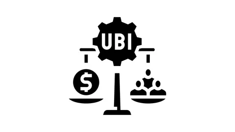 Universal basic income glyph icon animation Stock Footage 326140255
