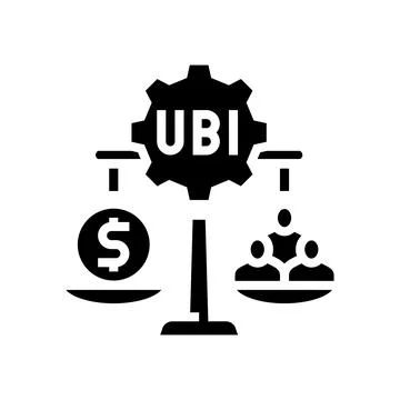 Universal basic income glyph icon vector illustration Stock Illustration