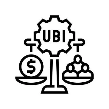 Universal basic income line icon vector illustration 库存插图